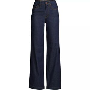 Lands' End Women's Flare Wide Leg Jeans - Navy